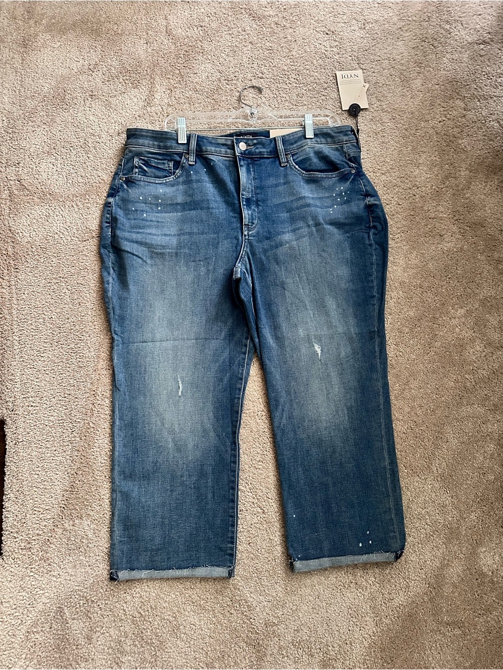NYDJ 16W Chloe Capri Raw Mini Cuff Sandspur (medium washed blue) women’s jeans